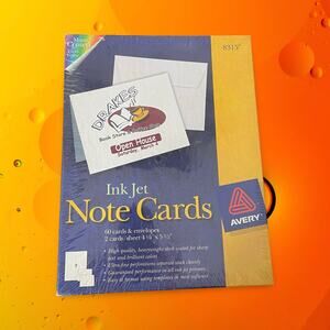 Avery 8315 Inkjet Note Cards with Envelopes White 4.25 x 5.5 60 Count Pack NEW